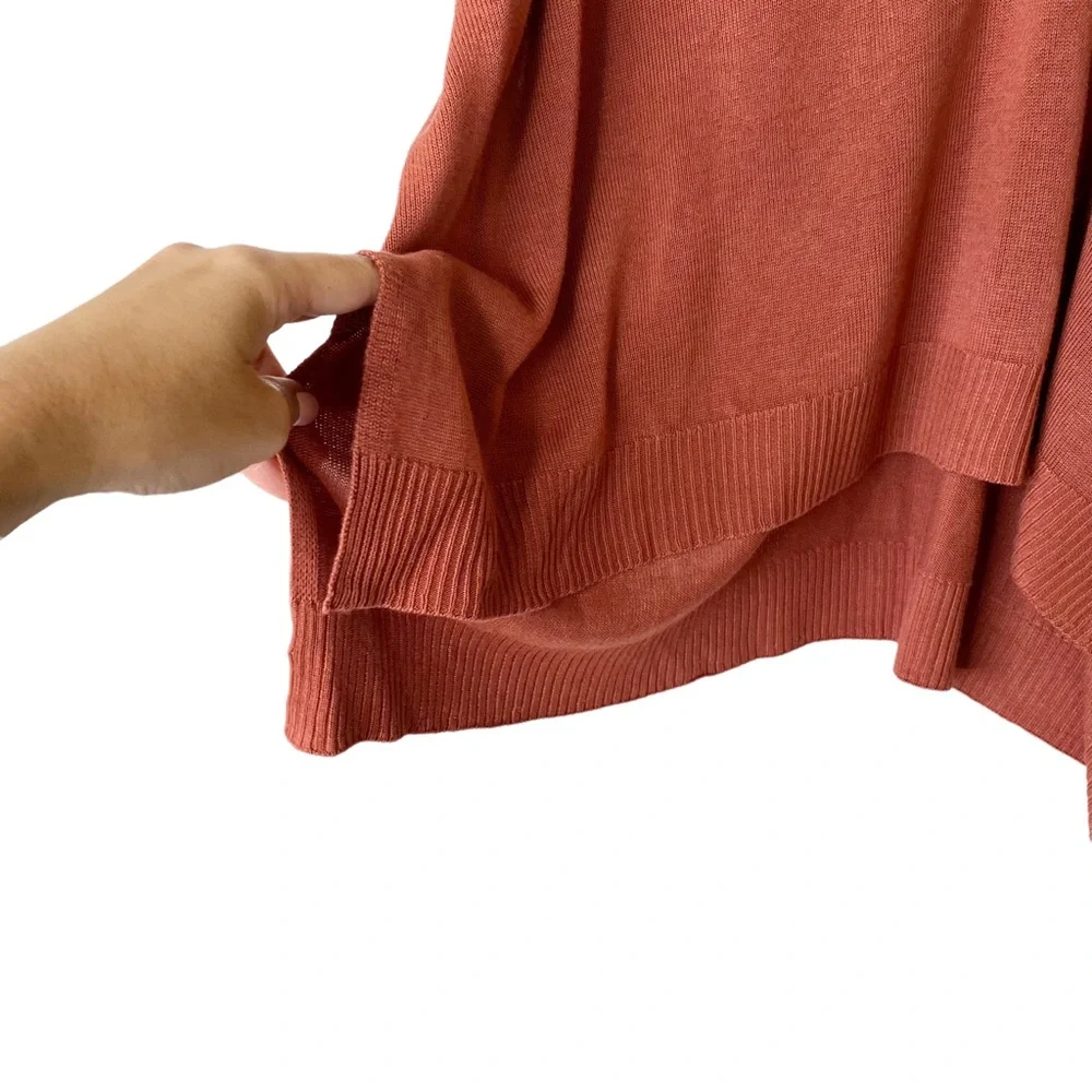 Anthropologie Women Lightweight Dolman Sweater Oversized Rust Brown Small